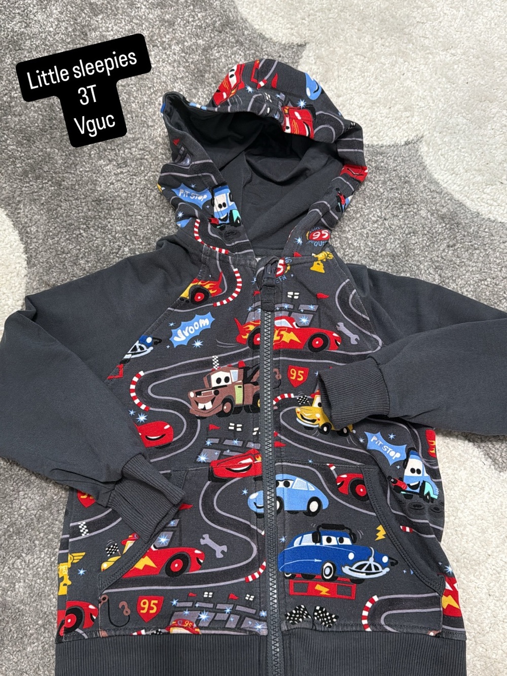 Little Sleepies Piston Cup Print Hoodie